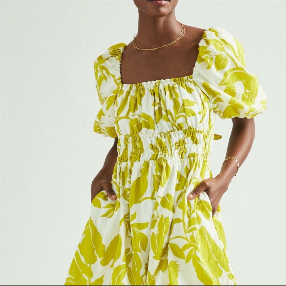 Anthropologie | Maeve Puffed Sleeve Floral Mini